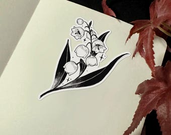 Lily of the Valley Sticker | Flower Sticker Waterproof Sticker Dark Sticker Laptop Decal Water Bottle Sticker Gothic Sticker Fantasy Sticker