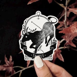 Sticker taureau du zodiaque | Autocollant vinyle autocollant étanche signe astrologique autocollant autocollant pour ordinateur portable autocollant bouteille d'eau autocollants célestes
