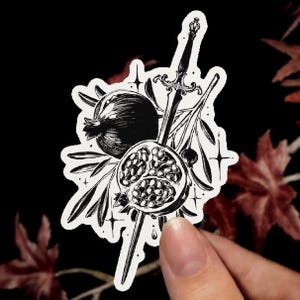 Sticker grenade | Sticker vinyle Sticker étanche Dark Fantasy Sticker Sticker pour ordinateur portable Sticker bouteille d'eau Stickers épée Sticker fantaisie