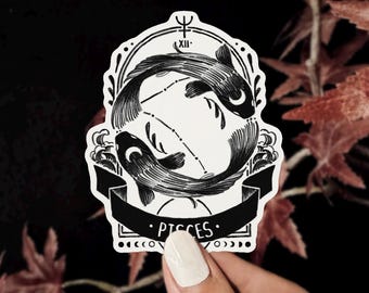 Sticker dierenriem vissen | Vinylsticker waterdichte sticker sterrenbeeld astrologie sticker laptop sticker waterfles sticker hemelse stickers