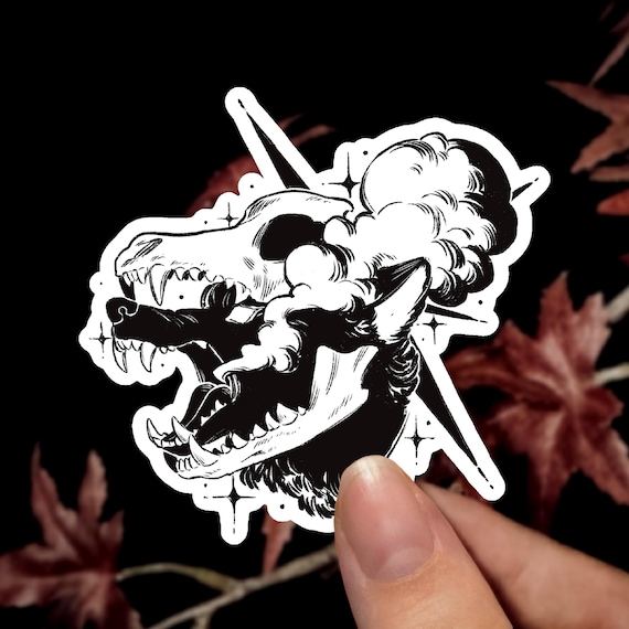 Wolf Sticker | Animal Sticker Waterproof Sticker Dark Sticker Laptop Decal Water Bottle Sticker Gothic Sticker Fantasy Sticker