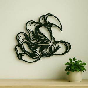 Claw Metal Wall Art: Monster Talon Silhouette (Digital Download)