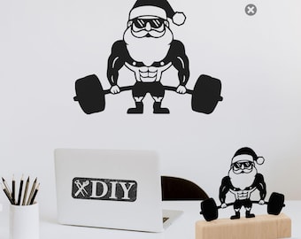 Gimnasio de Papá Noel: Decoración metálica cortada a láser (DXF) (Descarga digital)