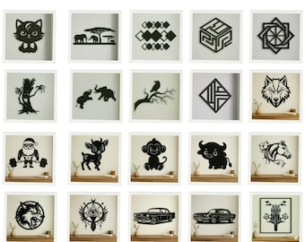 CNC Metal Wall Art Set: 20 DXF SVG Silhouette Designs (Digital Download