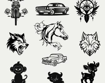 CNC Wall Art Design Files: Animals, Cars (Digital Download)