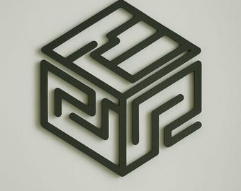 Geometric Cube Wall Art: CNC Plasma Laser Cut File (Digital Download)