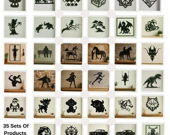 35 Metal Wall Art Silhouettes: CNC Laser Cut Files (Digital Download)