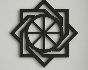 Geometric Star Wall Art DXF File - CNC Laser Cut Minimal Design for Metal Decor