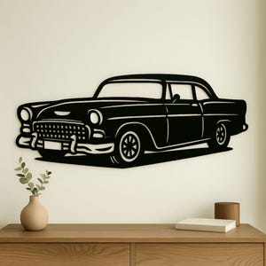 1950s Classic Car Silhouette: CNC Garage Decor (Digital Download)