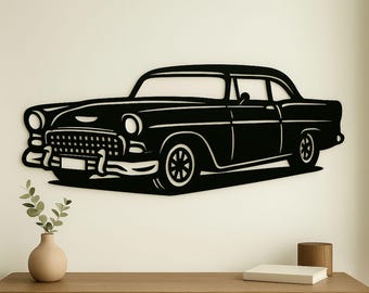 1950s Classic Car Silhouette: CNC Garage Decor (Digital Download)