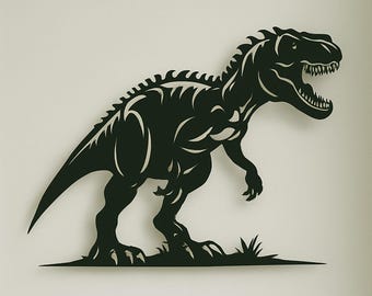 T-Rex Dinosaur Metal Wall Art: CNC Laser Cut File (Digital Download