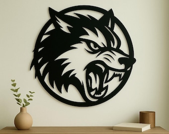 Fierce Wolf Head Metal Wall Art: CNC Laser Cut File (Digital Download)