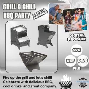 3 Sets Instantly Dxf File, Dxf Files For Plasma and Laser, Collapsible Fire Pit, Plasma and Laser Cut Fire Pit