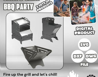 3-Pack Collapsible Fire Pit DXF Files: CNC Laser & Plasma Cut (Digital Download)