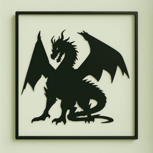 Dragon Metal Wall Art, Fierce Dragon Silhouette, Fantasy Wall Decor, CNC DXF File, Digital Download for Laser Cutting