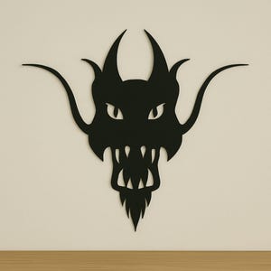 Drachenkopf Metall Wandkunst, Fabelwesen Silhouette, Fantasy CNC DXF Datei, digitaler Download für das Laserschneiden
