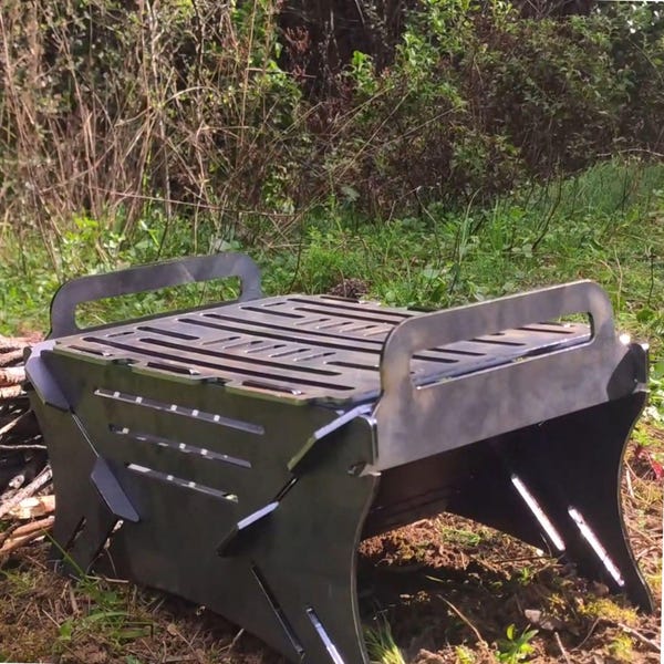 Opvouwbare Fire Pit BBQ DXF-bestanden: CNC-laserplasmasnede (digitale download)