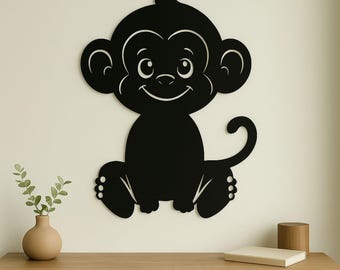 Monkey Metal Wall Art, CNC Laser Cut File (Digital Download