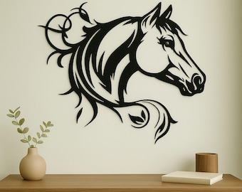 Elegant Horse Head Metal Wall Art: CNC Laser Cut File (Digital Download)