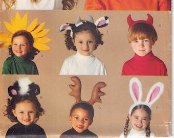Vintage Butterick Pattern 275 Dress Up Headbands for Costumes, Cosplay, Easter OOP 1999 Bunny Ears Devil Horns