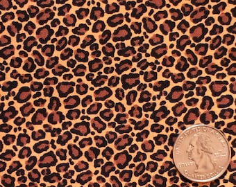 Animal Print Cotton Fabric: Cheetah Spots, Tan Sienna, 45" Wide (BTY)