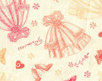 60" wide Linen/Rayon Blend Washable Charming Girls Print Dresses Clothing Home Decor Garment Bag Tote (sold BTY)