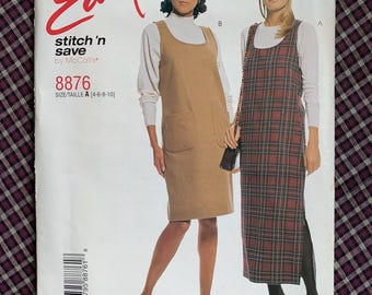 Learn to Sew w/ this McCall's Easy Stitch 'n Save pattern 8876; 2 sizes, A & B; Misses' Jumper in 2 lengths, Never used Never unfolded