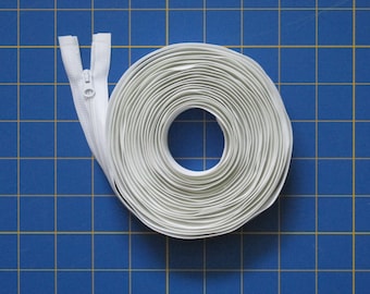 One 235" White Zipper XXL Extra Long Heavy Duty Polyester Coil