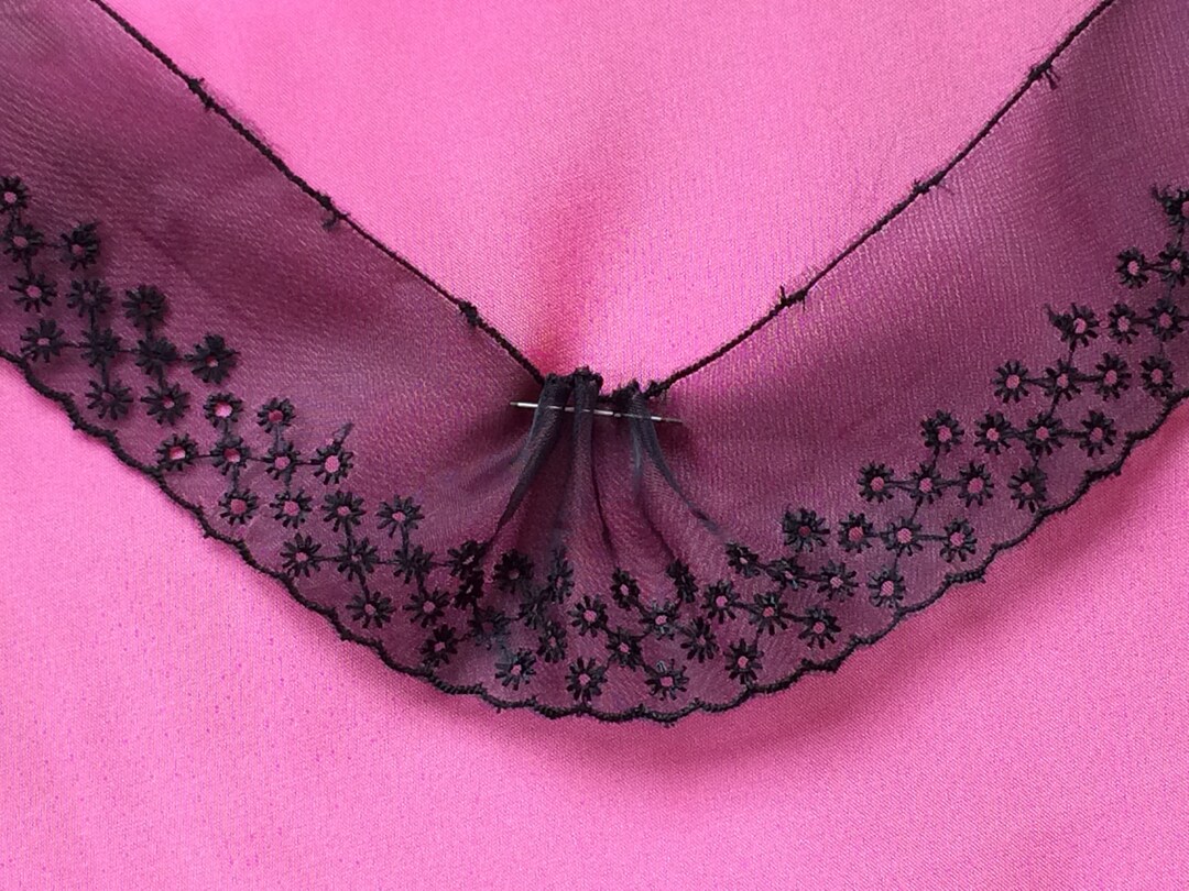 2 Wide Black Flat Eyelet Lace Trim Narrow Scalloped Edge Etsy