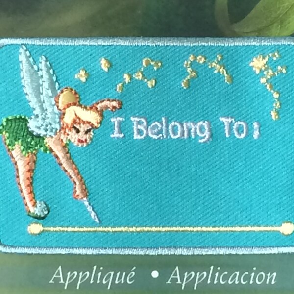 2 Tinker Bell Patches/ Appliques - Not a download - Embroidered Patches Come with Permanent Marker, to Iron or Sew on Disney Discontinued