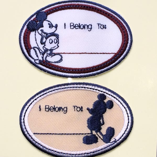 2 Mickey Mouse Patches/ Appliques - Not a download, Embroidered Patches to Iron or Sew on, with Permanent Marker WRIGHTS Discontinued Disney