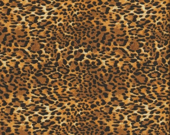 45" wide Animal Skin Print All Cotton Fabric 45" Small Spots Black Brown Leopard (sold BTY) Cheetah Ocelot Big Cat