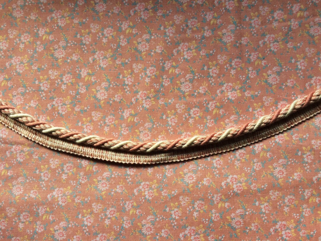 Conso 3ply Cording With Lip, Pink Rose Peach & Ivory Trim 3/8 Wide