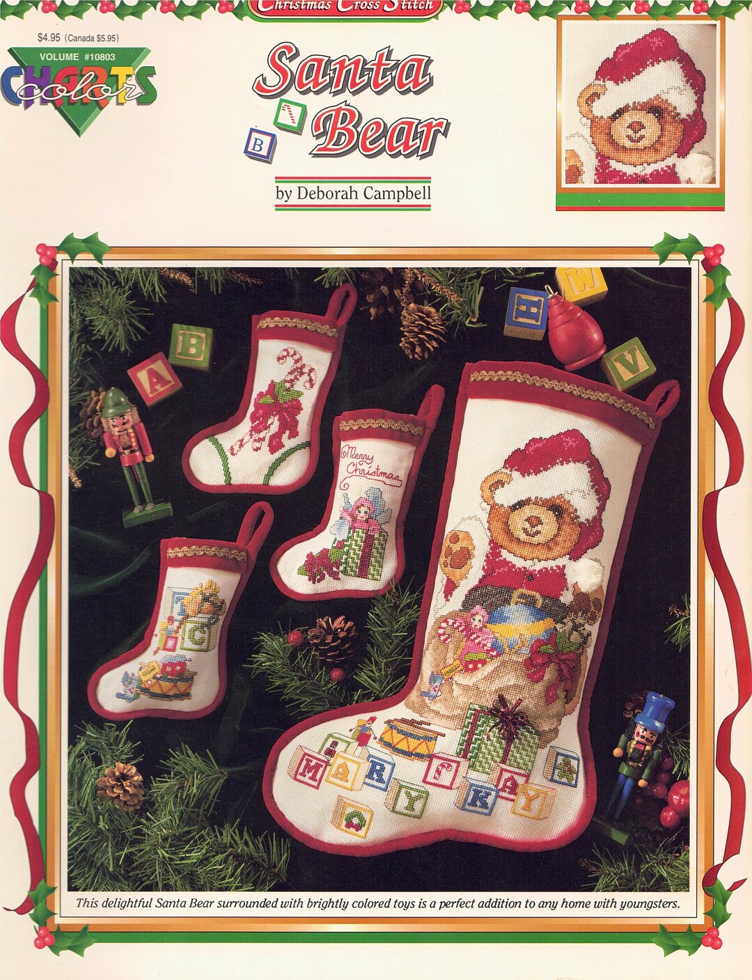 Cross Stitch Patterns for Christmas Stocking & Ornaments Santa Etsy