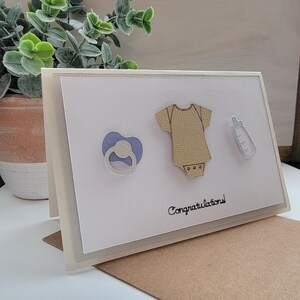 Handmade Baby Shower Card: Gender Neutral Congratulations Card