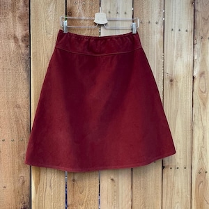 Rust Corduroy Skirt, Medium weight A-Line skirt, Simple A-line, 100% cotton 14 wale corduroy, Custom made in all sizes, and lengths