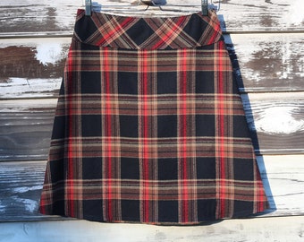 Plaid Flannel A-Line Skirt, Custom Made