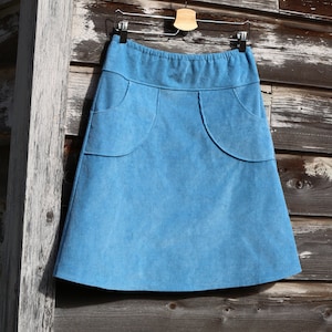 Corduroy Skirt, Retro Mod Skirt, Medium weight Corduroy Skirt, Simple A-line, 14 wale corduroy, Custom made in all sizes, and lengths