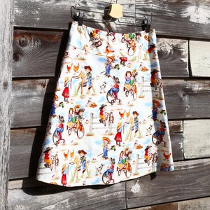 Little cowgirl Skirt, Retro inspired skirt, Farm skirt, Rodeo Skirt, Western, Simple A-Line Skirt, Custom Made, choose Fitted, Comfy, Loose