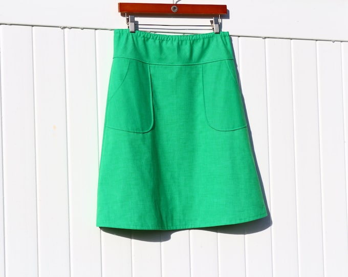 Simple A-line Skirt in Solid Cotton Linen, Choose Your Color, Skirt ...