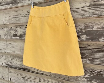 Yellow Corduroy Skirt Medium Weight A line Skirt Simple A line 100 Cotton 14 Wale Corduroy Custom Made in All Sizes and Lengths Etsy