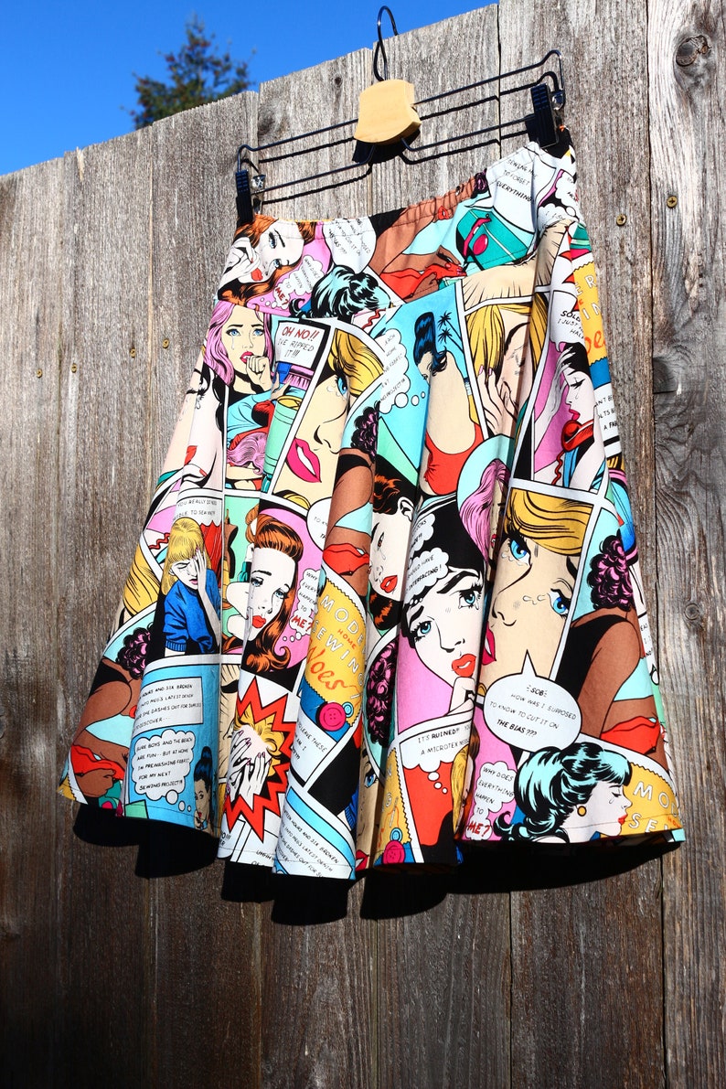 Comic Book Skirt Circle Skirt Sewing Comic Funskirt Custom Etsy