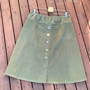 Sherry cotton corduroy skirt - orange green dots