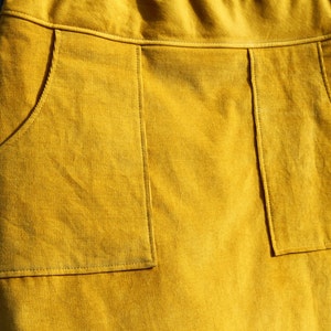 Yellow Corduroy Skirt, hipster A-Line skirt, Simple A-line, Skirt with Pockets, Lightweight, Custom made in all sizes, and lengths