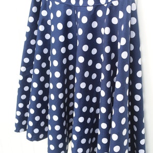 Navy Blue and White Polka Dot Skirt Full Circle Skirt Skater - Etsy