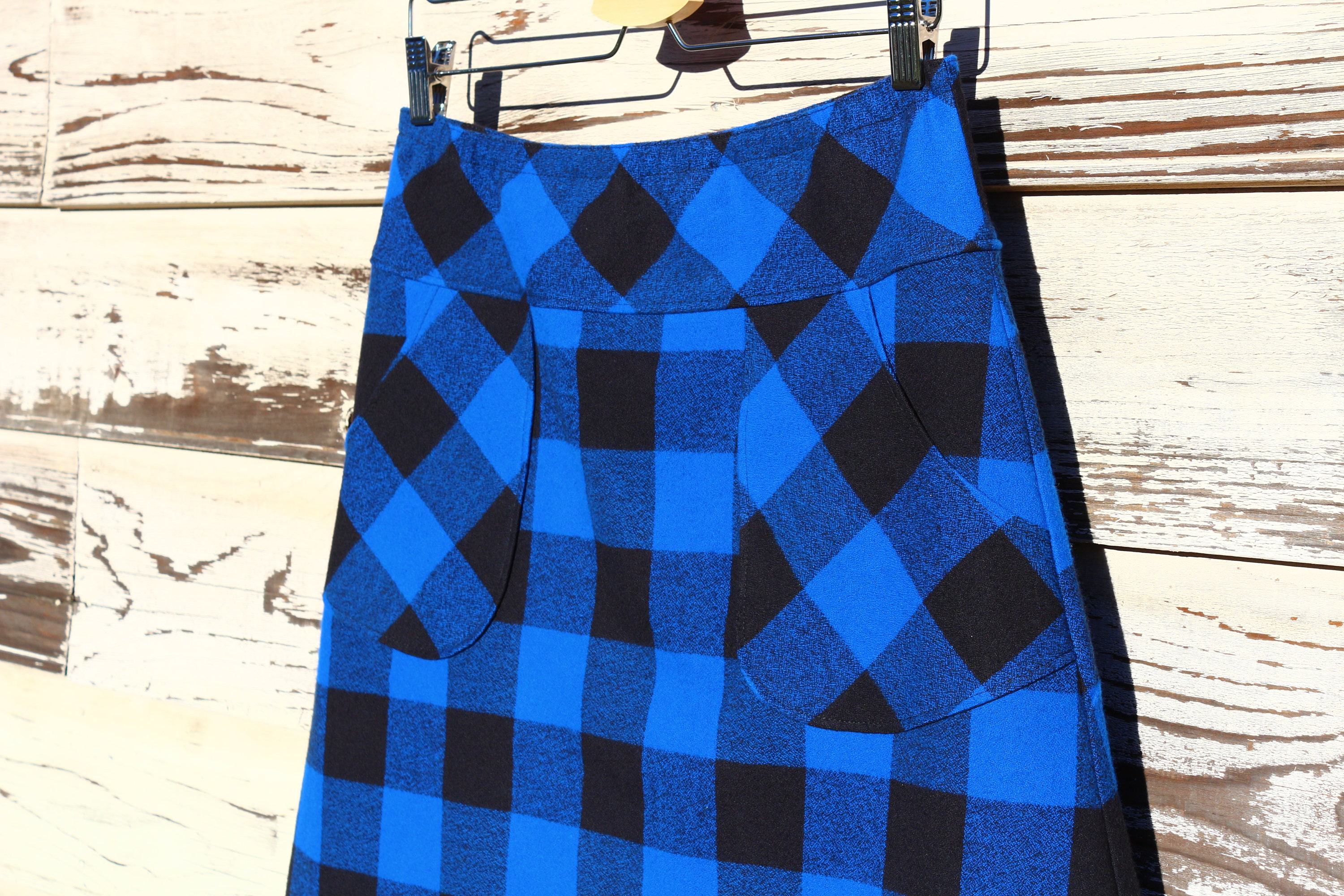 Red Flannel Skirt Warm skirt Buffalo Check Flannel skirt Simple A line Custom made in all sizes and lengths