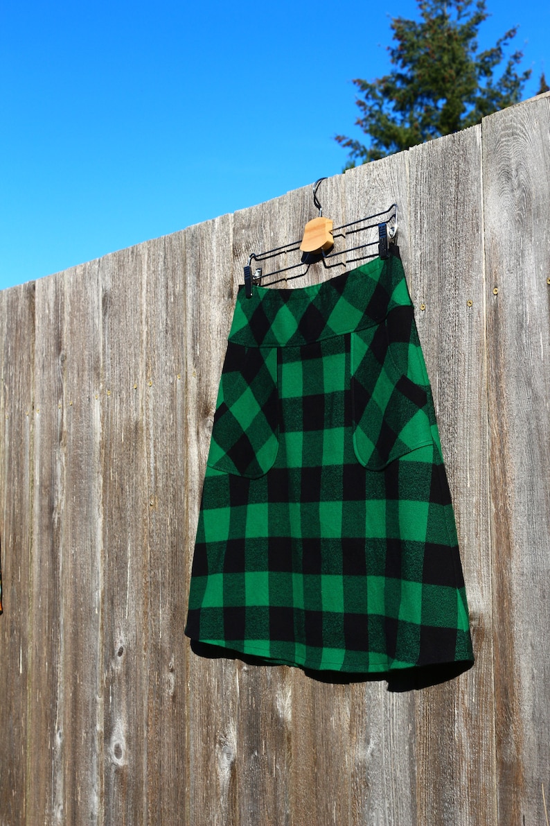 Red Flannel Skirt Warm Skirt Buffalo Check Flannel Skirt Etsy