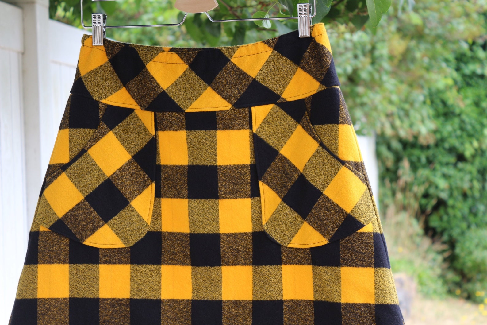 Mustard Yellow Flannel Skirt Warm Skirt Buffalo Check Etsy