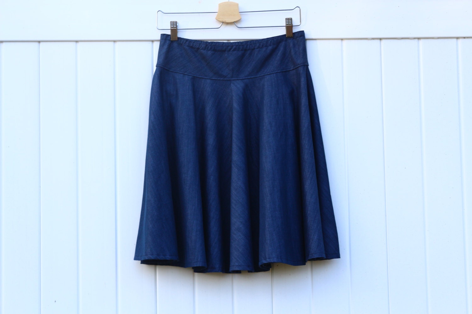 Circle Skirt Chambray Indigo Light Weight Looks Like Denim - Etsy