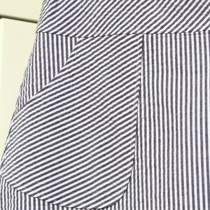 Cotton A-line Skirt With Pockets Seersucker Mini Stripe - Etsy